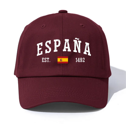 1pc ESPANA Print Baseball Cap for Adults,Minimalist Retro Style Casual Soft Adjustable Dad Hat,Perfect As Gift