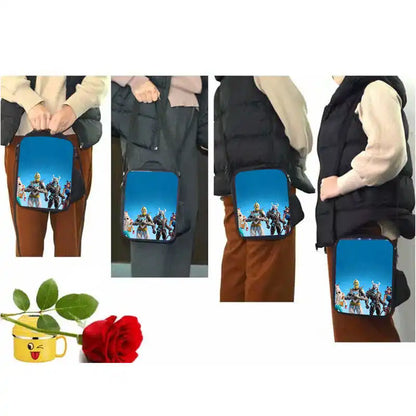 Lunch Bags for Children, Cartoon Fortnite School Picnic Bags for Girls and Boys, Kids Insulated Cooler Lunch Bags Portable Lightweight
