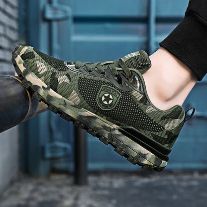 Men’s Camouflage Breathable Sports Shoes Comfortable Non-Slip Soft-Soled Shoes Suitable for Outdoor Activities