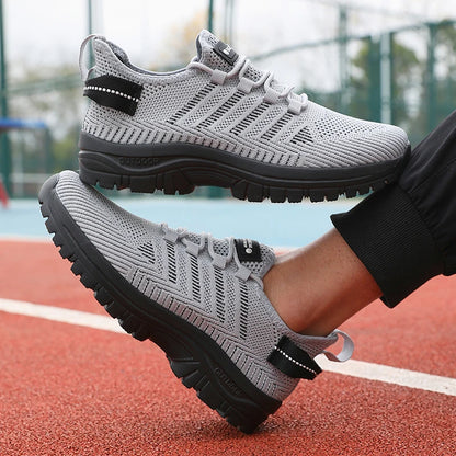 Men's Casual Shoes Breathable Flyknit Mesh Upper Comfortable Outdoor Walking, Cycling, Exercise Shoes for Men Tenis Para Hombre