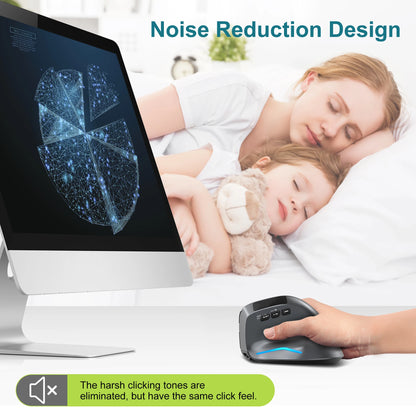 Lefon F26C Vertical Mouse, Wireless with OLED Screen, Bluetooth Ergonomic Mouse, Optical Rechargeable Gaming Mice for PC Laptop
