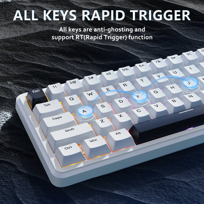 Teclado Gaming com Fios ATTACK SHARK X65 HE com Switches Magnéticos, Rapid Trigger, 65% e Taxa de Polling de 8000 Hz