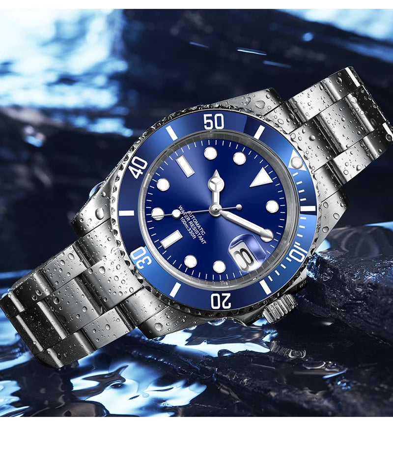 Customized Logo Reloj Men's Mechanical Automatic Wristwatch NH35 Movement 40mm Dial 100M Waterproof Sapphire Glass DIY Corgeut