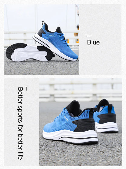 Baasploa Men's Running Shoes Brand, Male Designer Mesh Casual Sneakers, Lightweight Lace-Up New Male Outdoor Sports Tennis Shoes