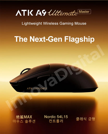 ATK Dragonfly A9 Ultimate kabellose Gaming-Maus A9 Air PAW3950 ultraleichte ergonomische E-Sports-Gamer-FPS-Maus CSGO A9 Ultra