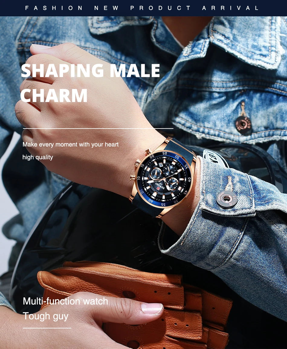 REWARD Relogios Masculino 81011M Sports Silicone Quartz Men's Watch Waterproof Calendar Chronograph Luminous Watches Men Часы