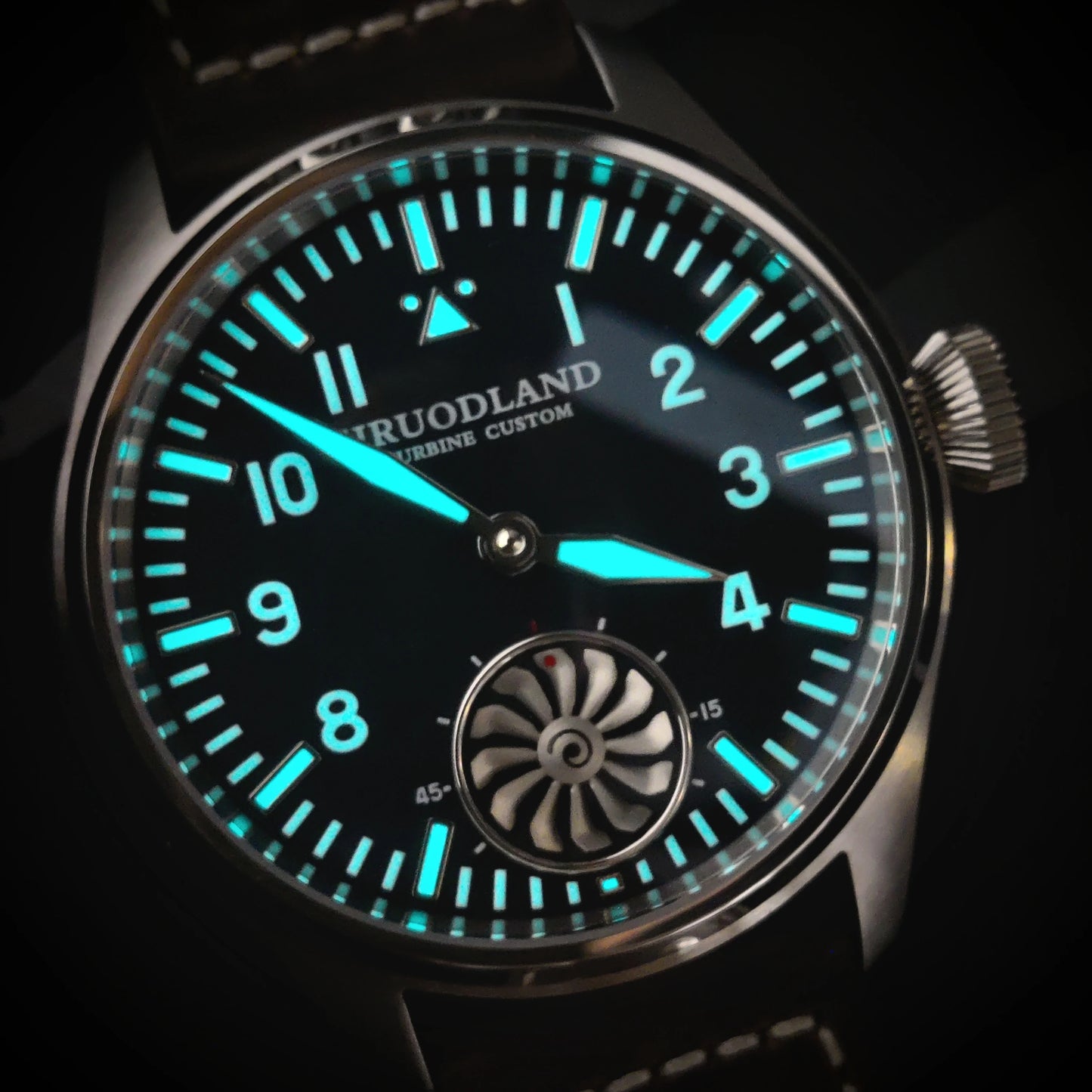 Hruodland 2025 New Men's Mechanical Watch Seagull ST3620 Retro Pilot 43MM BGW-9 Luminous Sapphire Crystal Turbine Watch