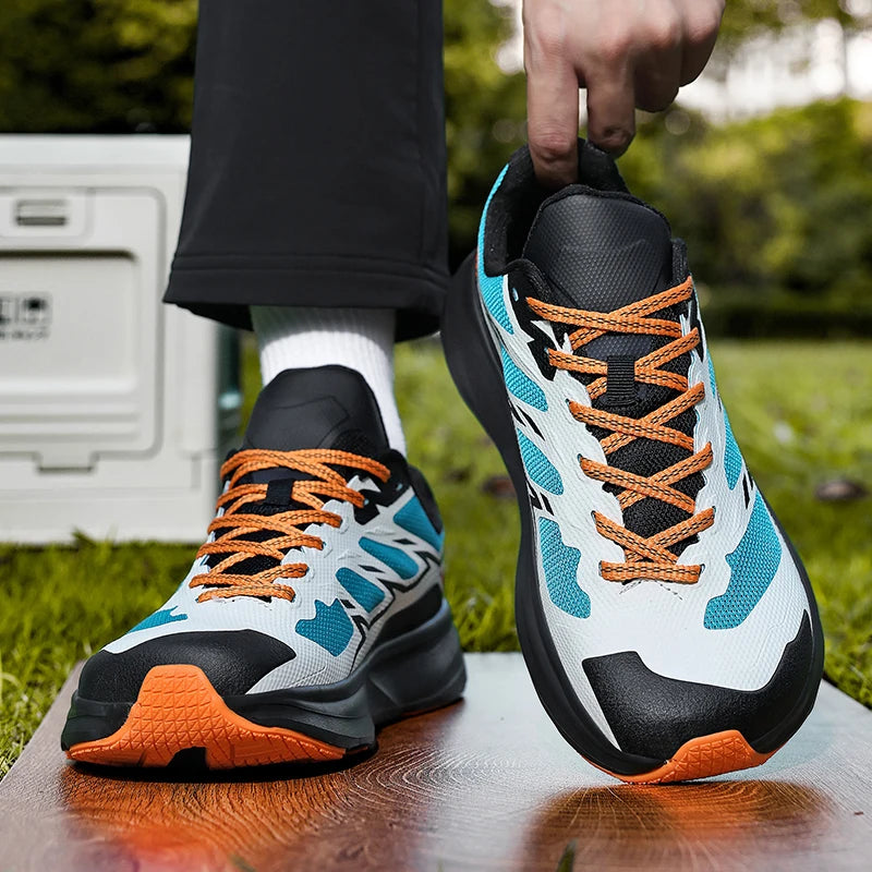 Wide Toe Men Running Sneakers, Minimalist Barefoot Shoes, Lightweight Breathable Zero Sole Outdoor Casual Walking Sport Shoes
