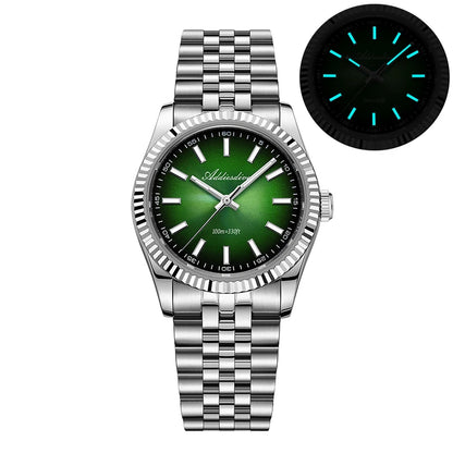 Orologio da uomo ADDIESDIVE AD2073 nuovo, vetro zaffiro, 36mm, VH31, quadrante sunburst, quarzo, impermeabile 10Bar, da immersione, luminoso