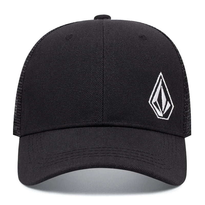 2025 Personalized Minimalist New Mesh Hat Diamond Embroidered Street Hip Hop Hat Skateboarding Hat Outdoor Sunshade Baseball Hat
