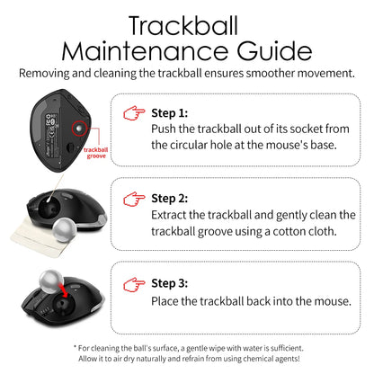 Lefon F33/F26C/F35B Trackball Mouse/ Bluetooth Ergonomic Mouse 2.4G Wireless Rechargeable Rollerball Mice for PC Office Drawing