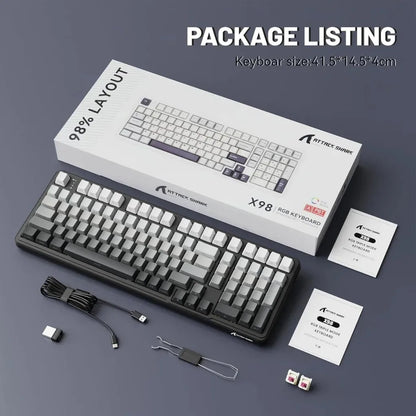 X98 Attack Shark Gaming Keyboard Wireless with Numeric Keypad, 102 Keys Hot-Swap RGB PBT Keycaps, 4000mAh Battery, Support PC/Laptop