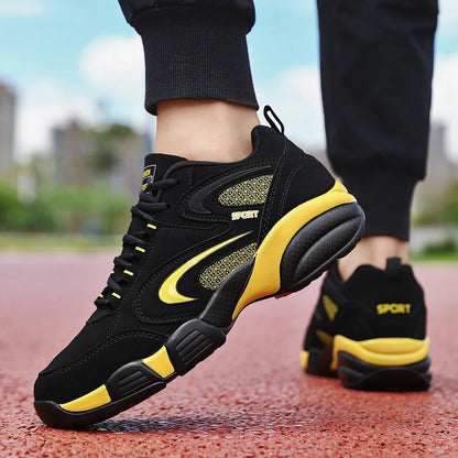 Trendige Colour-Block-Sneaker für Herren in Übergröße, bequeme, rutschfeste, geschnürte und robuste Freizeitschuhe für Outdoor-Aktivitäten von Herren
