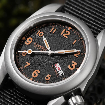 BODERRY Men's Automatic Watch 40MM Titanium Pilot Sport Mechanical Wristwatch 100m Waterproof Sapphire C3 Luminous NH35