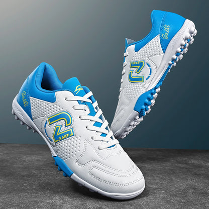 Low-top studded soccer shoes, unisex, TF and FG, slip-resistant and wear-resistant, available in 4 colors to choose from.
