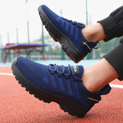 Men's Casual Shoes Breathable Flyknit Mesh Upper Comfortable Outdoor Walking, Cycling, Exercise Shoes for Men Tenis Para Hombre