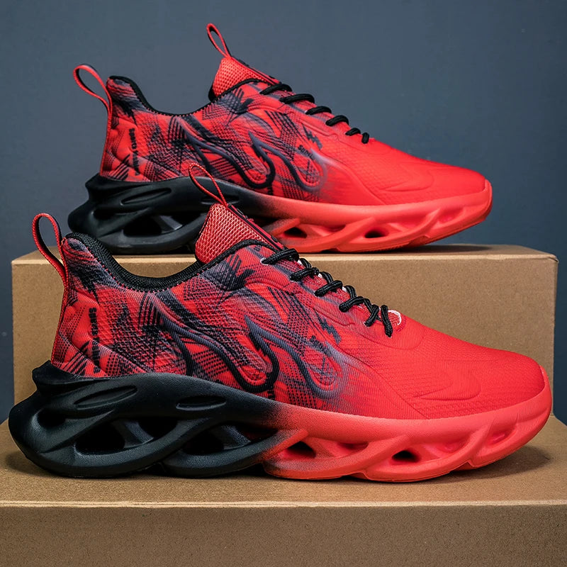 Men's Running Shoes Breathable Mesh Sports Shoes Cushioned Casual Sneakers Lightweight Comfortable Tennis Shoes Athletic Footwear