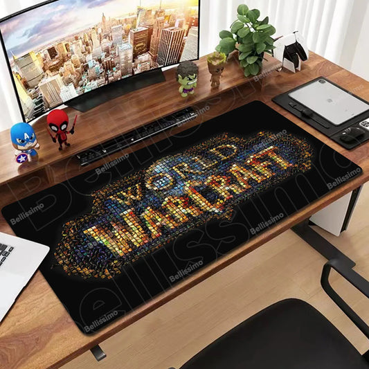 Velká herní podložka pod myš World Of Warcraft 90x40 na herní stůl, podložka pro CS:GO, přírodní gumová podložka, velká hráčská XXL podložka pod počítačovou myš