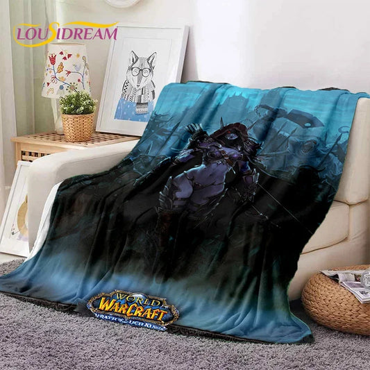 WOW, World of Warcraft demonų medžiotojo, Lich King žaidimo flanelinis pledas lovai, miegamajam, sofai, piknikui, užklotas lauko poilsiui