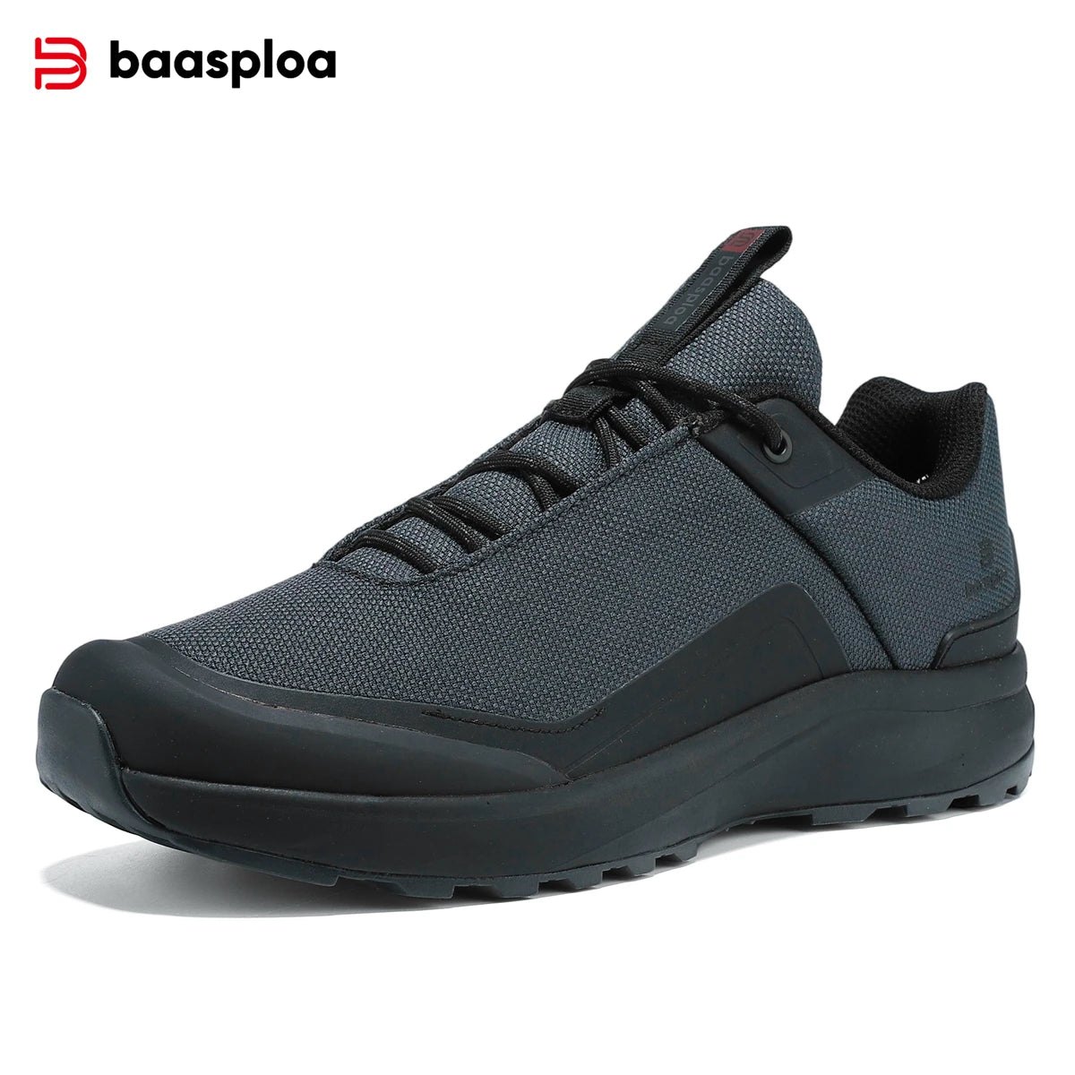 Baasploa Hiking Shoes Men Outdoor Waterproof Camping Resistant Non-Slip Sneakers Casual Lightweight Lace-Up Walking Shoes for Men