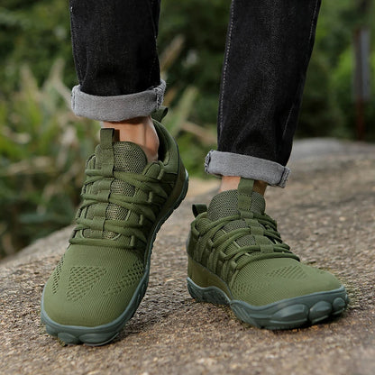 Scarpe da uomo semplici e leggere da trekking sportivo 2025, barefoot a punta larga, multifunzionali casual in mesh traspirante per camminare