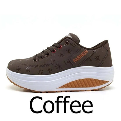 Scarpe casual da donna outdoor con suola spessa, platform alla moda, taglia grande 42, fondo piatto, scarpe sportive per camminata e corsa