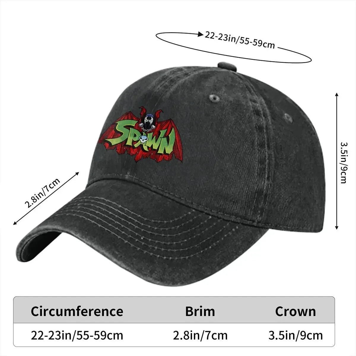 Washed Men's Baseball Cap Spawn-Bat Trucker Snapback Caps Dad Hat Spawn Comic Golf Hats