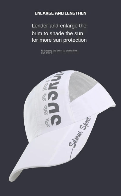 Unisex Wide Brim Mesh Baseball Cap Breathable Quick-drying Peaked Cap Adjustable Hip Hop Hats Outdoor Sports