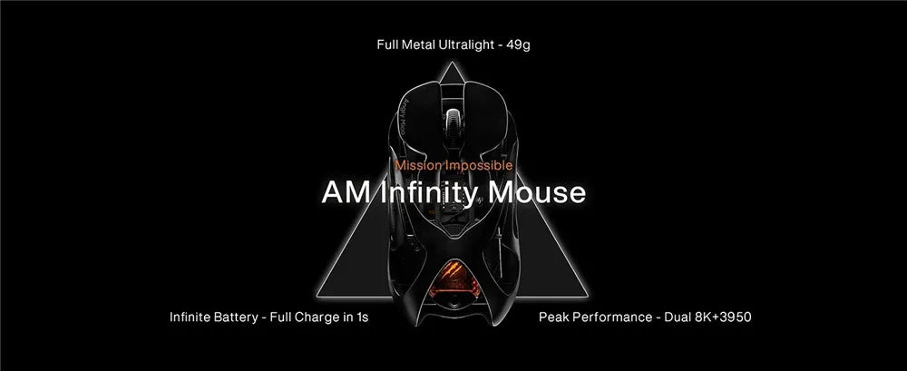 Angry Miao Infinity Gaming-Wireless-Maus aus Metall, ultraleicht, hohl, Hot-Swap-fähig, PAW3950, Dual 8K, kabelgebunden, Tri-Mode