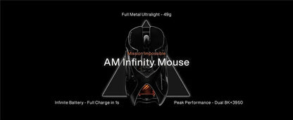 Angry Miao Infinity Gaming-Wireless-Maus aus Metall, ultraleicht, hohl, Hot-Swap-fähig, PAW3950, Dual 8K, kabelgebunden, Tri-Mode