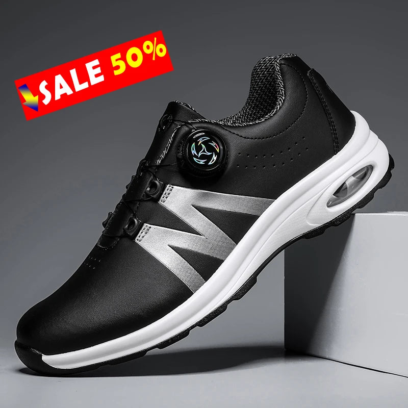 Zapatillas de golf para hombre con cámara de aire, deportivas para correr y conducir, transpirables, ligeras, cómodas, atléticas, antideslizantes y giratorias