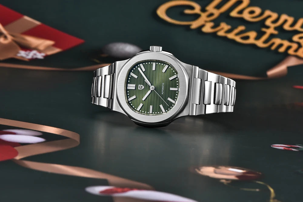 PAGANI DESIGN 2026 Neue luxuriöse Automatikuhr für Herren, mechanische Armbanduhr aus Edelstahl mit Saphirglas, 40MM, Barrel-Zifferblatt