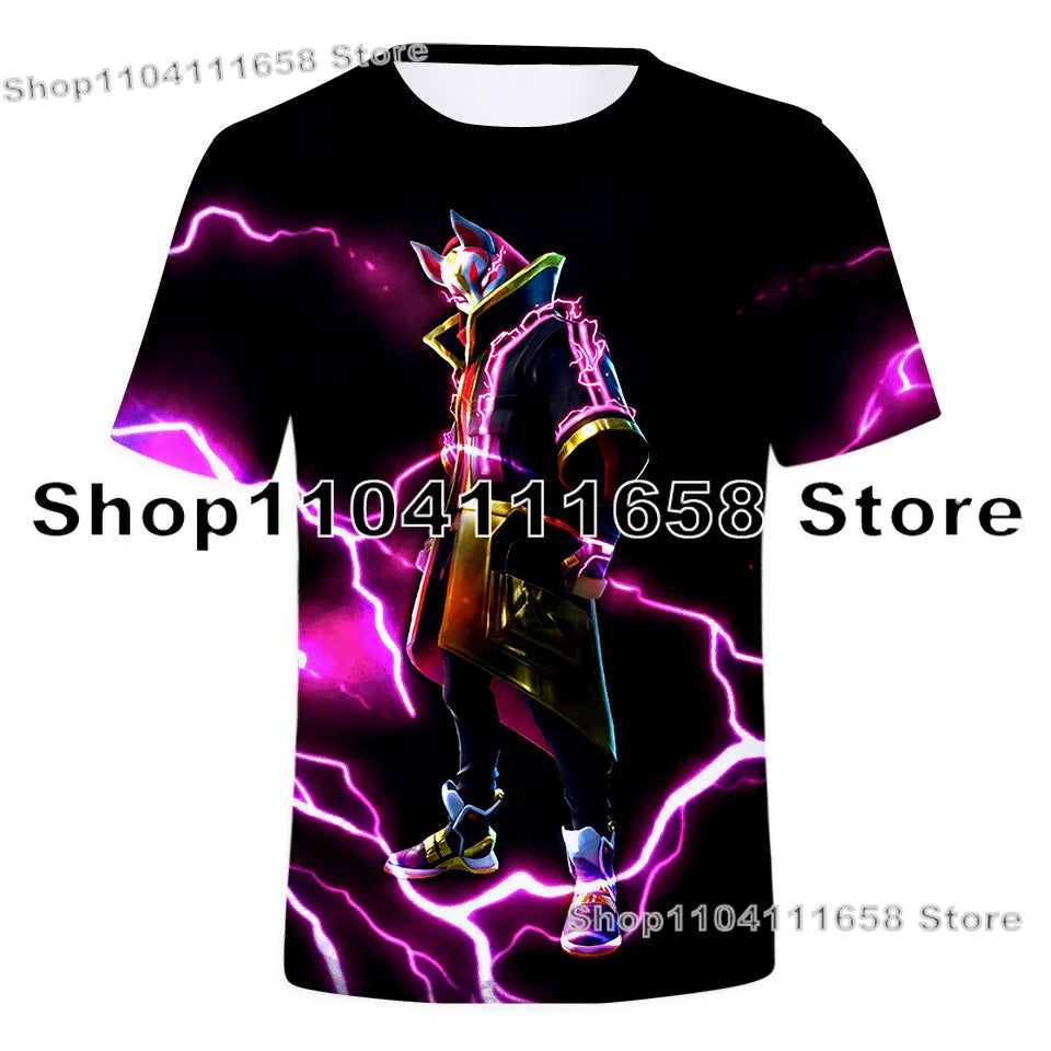 Banana Peely T-Shirt Damen-Tee Kinder F-Fortnite T-Shirt für Herren mit 3D-Druck, Battle-Royale-Game-Sommertop, Geburtstagsgeschenke