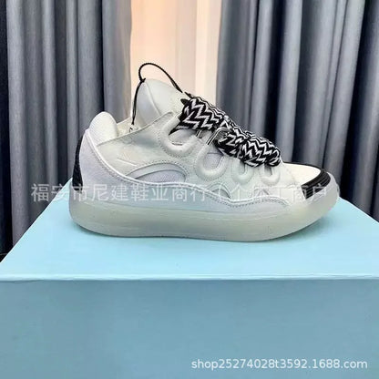 Bequeme Skate-Schuhe mit hohem Absatz, dicker Sohle, lässige sportliche Dad-Bag-Schuhe im vietnamesisch-kambodschanischen neuen Stil, geknotet, zum Hineinschlüpfen
