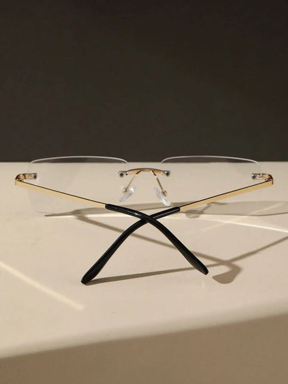 1/2PCS Unisex Metal Square Frame Fashio Rimless Sunglasses For Outdoor Beach Party