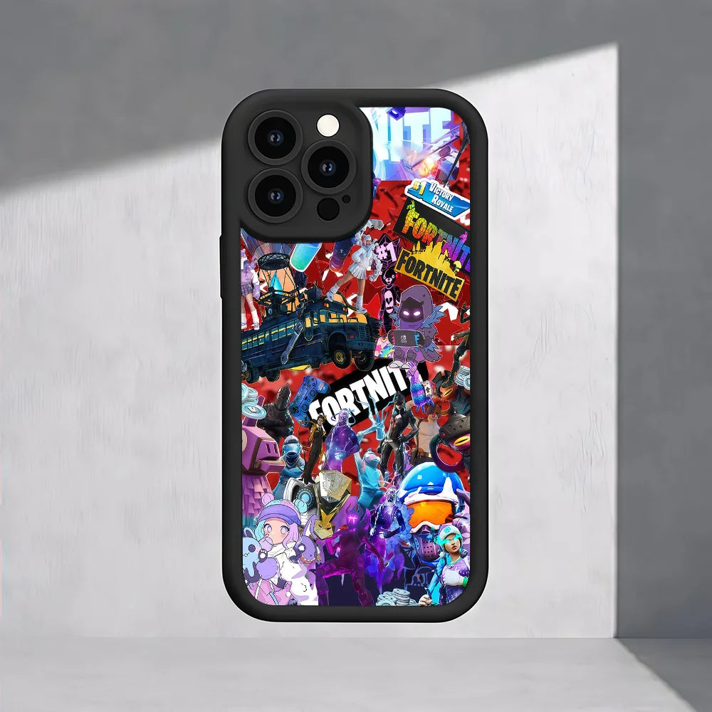 F-Fortnite геймърски калъф за телефон за Samsung S26 S25 S24 S23 S22 S21 S20 F06 M16 Note 20 FE Plus Ultra 4G 5G, мек силиконов TPU кейс
