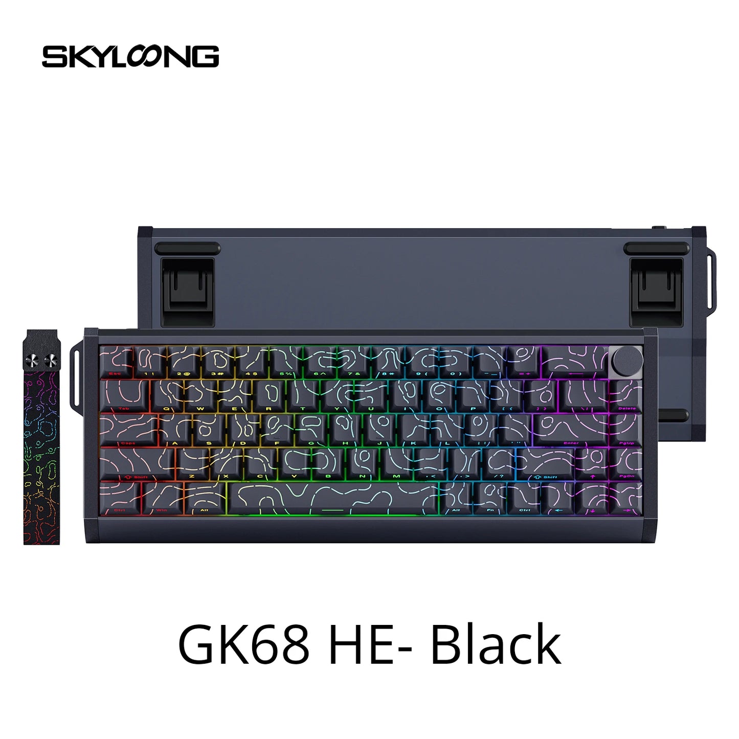 Tastiera magnetica SKYLOONG GK61/GK68 HE con case in alluminio, 8000hz, RT0.01mm, Rapid Trigger, keycap PBT, retroilluminazione RGB, tastiera gaming cablata