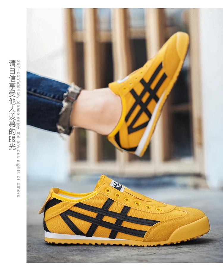 Men's Classic Running Shoes Lace-Up Flat Bottom Sports Shoes Soft Sole Walking Gym Breathable Couple Casual Canvas Tennis Shoes
