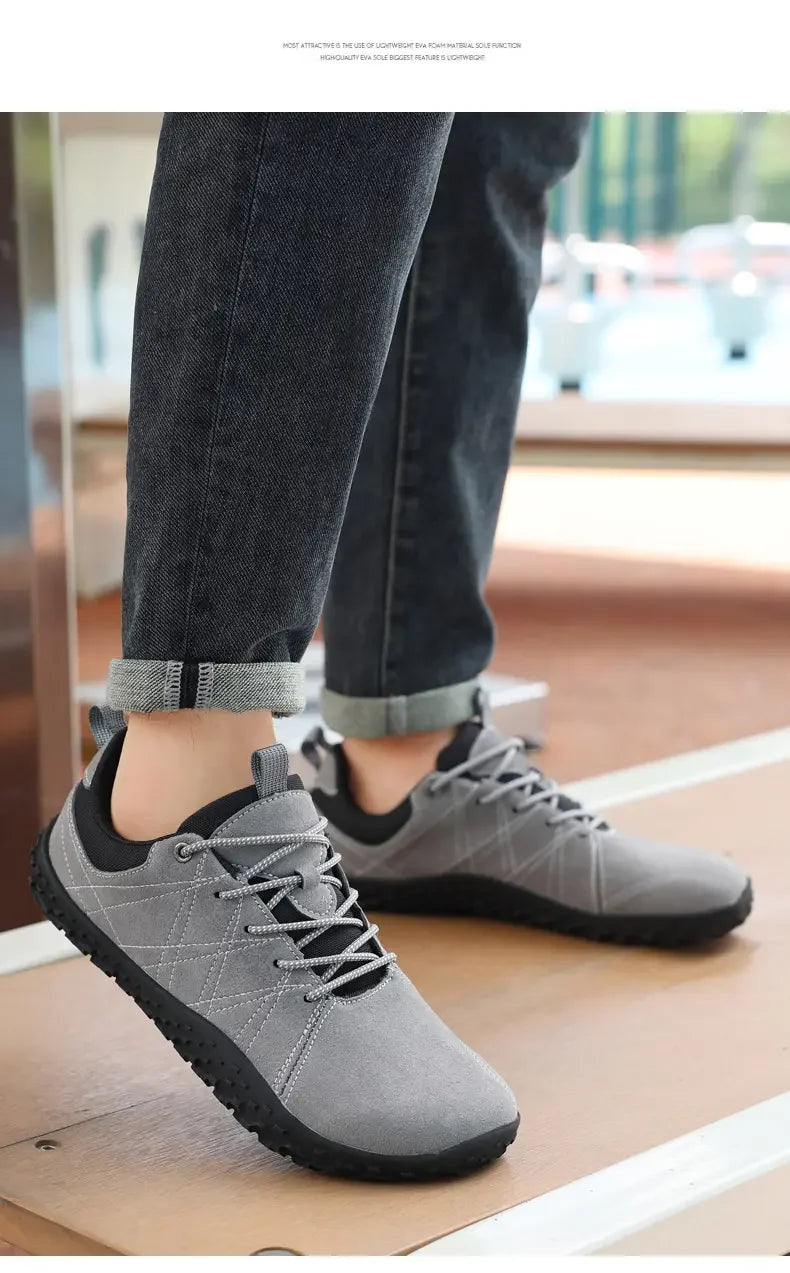 Suede Leather Shoes PU Fabric Wide Toe Shoe Anti-slip Hiking Shoe Workwear Men's Sports Shoes Women's Outdoor Walking Shoes