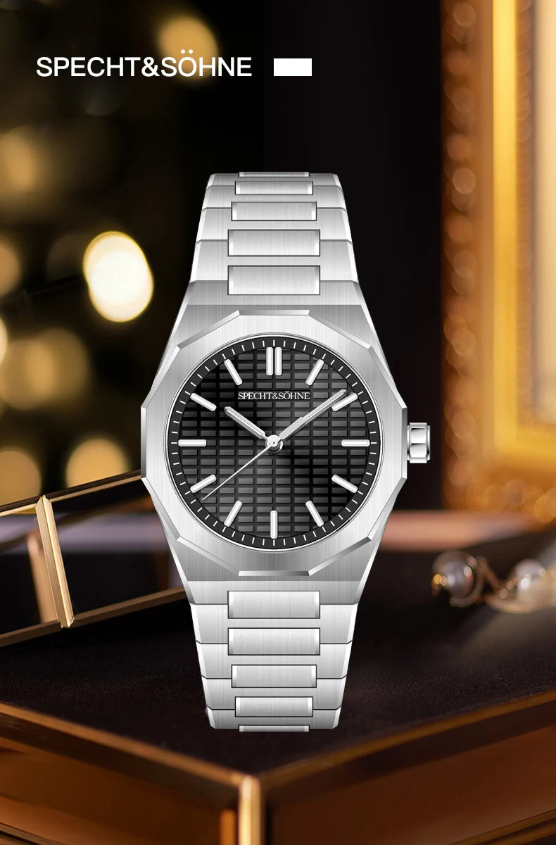 New 2026 Fashion Rare Specht & Söhne Men's Watch Ultrathin 38MM Steel Sapphire Crystal VH31 Quartz Wristwatch