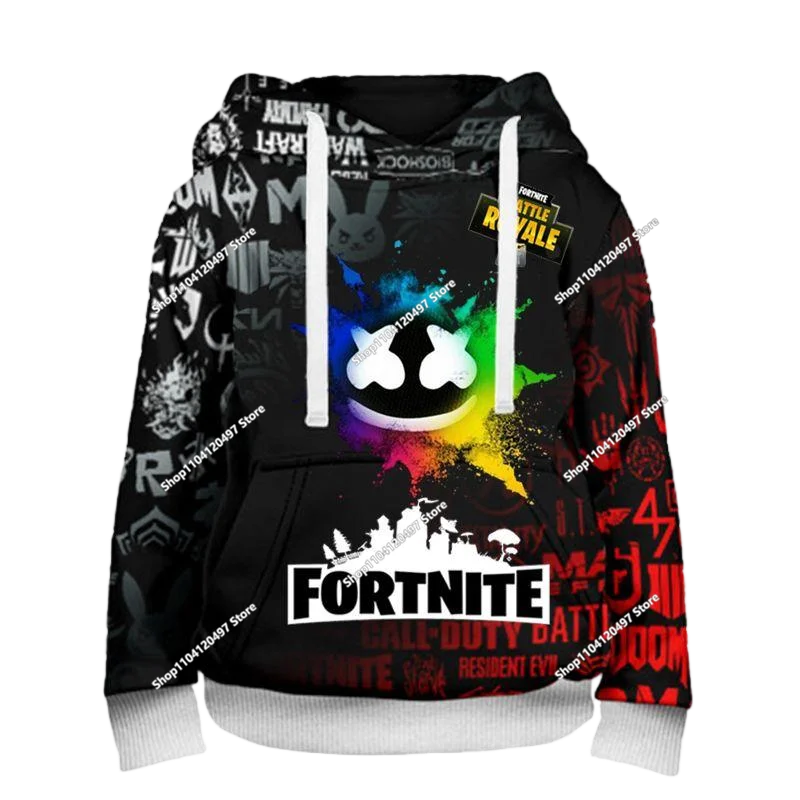 Neues Fortnite 3D-digital bedrucktes Kapuzensweatshirt für Kinder – modischer, trendiger Casual-Pullover, Geburtstagsgeschenk