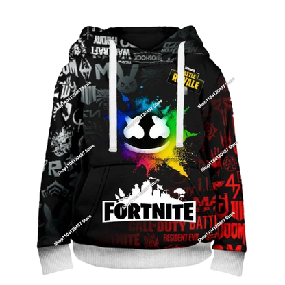 Neues Fortnite 3D-digital bedrucktes Kapuzensweatshirt für Kinder – modischer, trendiger Casual-Pullover, Geburtstagsgeschenk