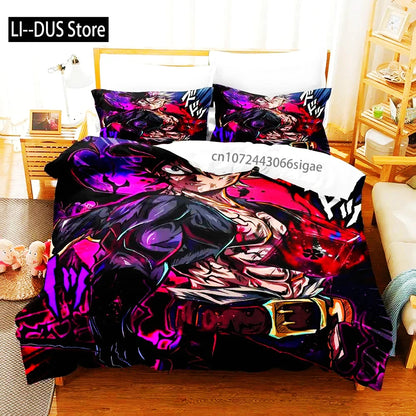 Black Clover Bettwäsche-Set Einzel Doppel Full Queen King Size Anime-Bettbezug-Set für Erwachsene und Jungen 2024 Deckenbezug Kissenbezug