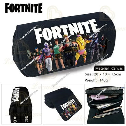 Детски несесер Fortnite, многофункционална кутия за ученически пособия, детски несесер с голям капацитет и двоен слой