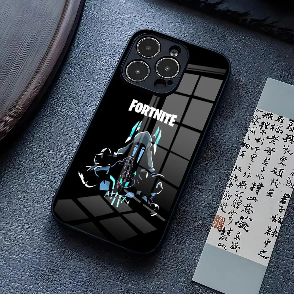 B-Battle-R-Royales-F-FortniteS Handyhülle für iPhone 17 Pro Max 15 Pro 14 12 11 13 Mini X XR XS 16 Plus SE Glas-Cover