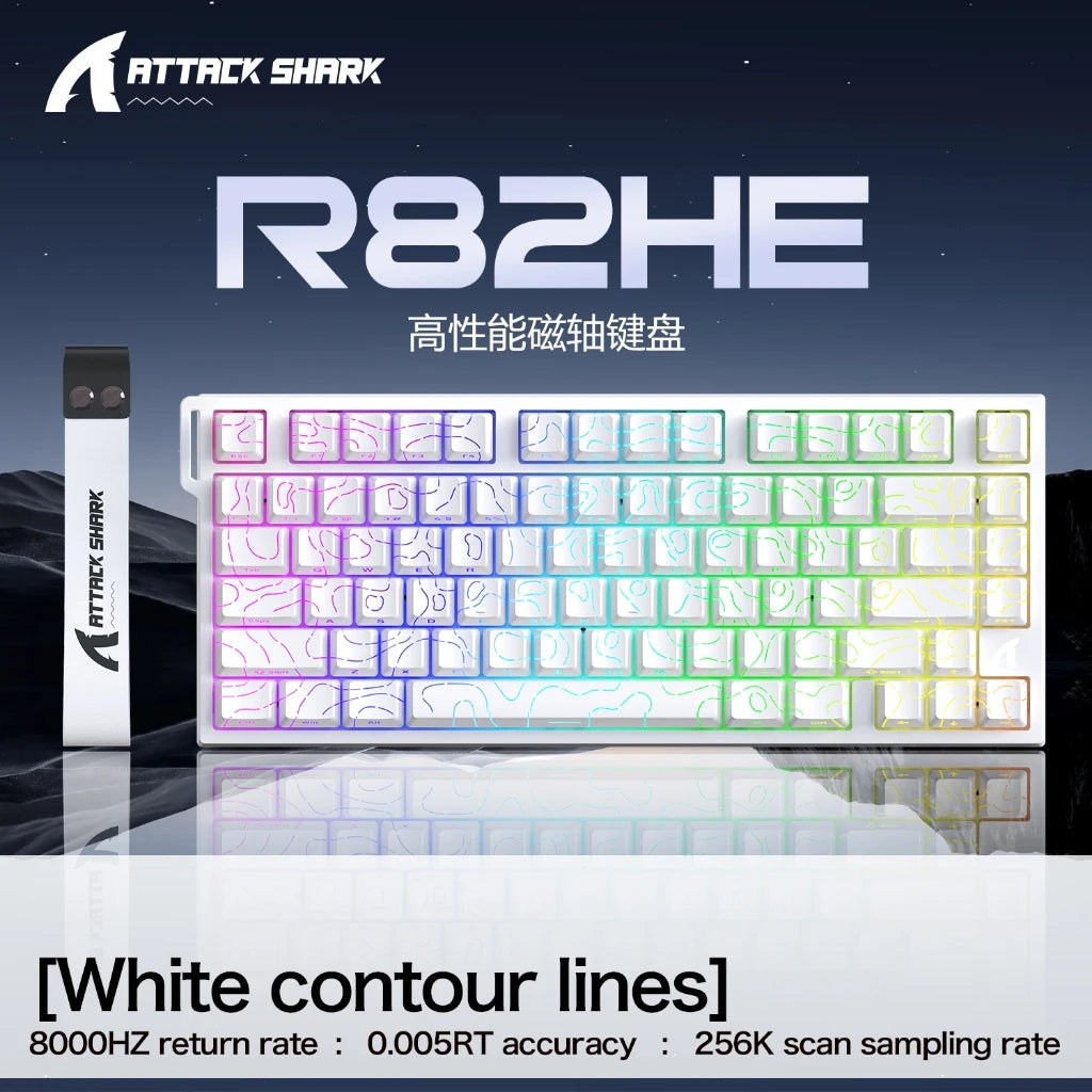 ATTACK SHARK R82HE High-Performance Magnetic Axis Keyboard, 8K Rate, 0.08ms Latency, 0.005mm RT Accuracy, 75% Layout, Five-Layer