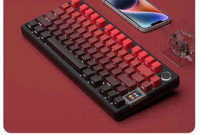 Nuovi keycap per tastiera meccanica da gaming 60/64/84/98/108 con switch MX, 135 tasti, profilo OEM, PBT, incisione laterale, sfumatura rosso e nero