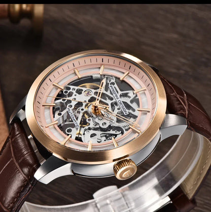 PAGANI DESIGN Business Man Watch Luxury Skeleton Hollow Leather Men's Wristwatch New Mechanical Male Clock