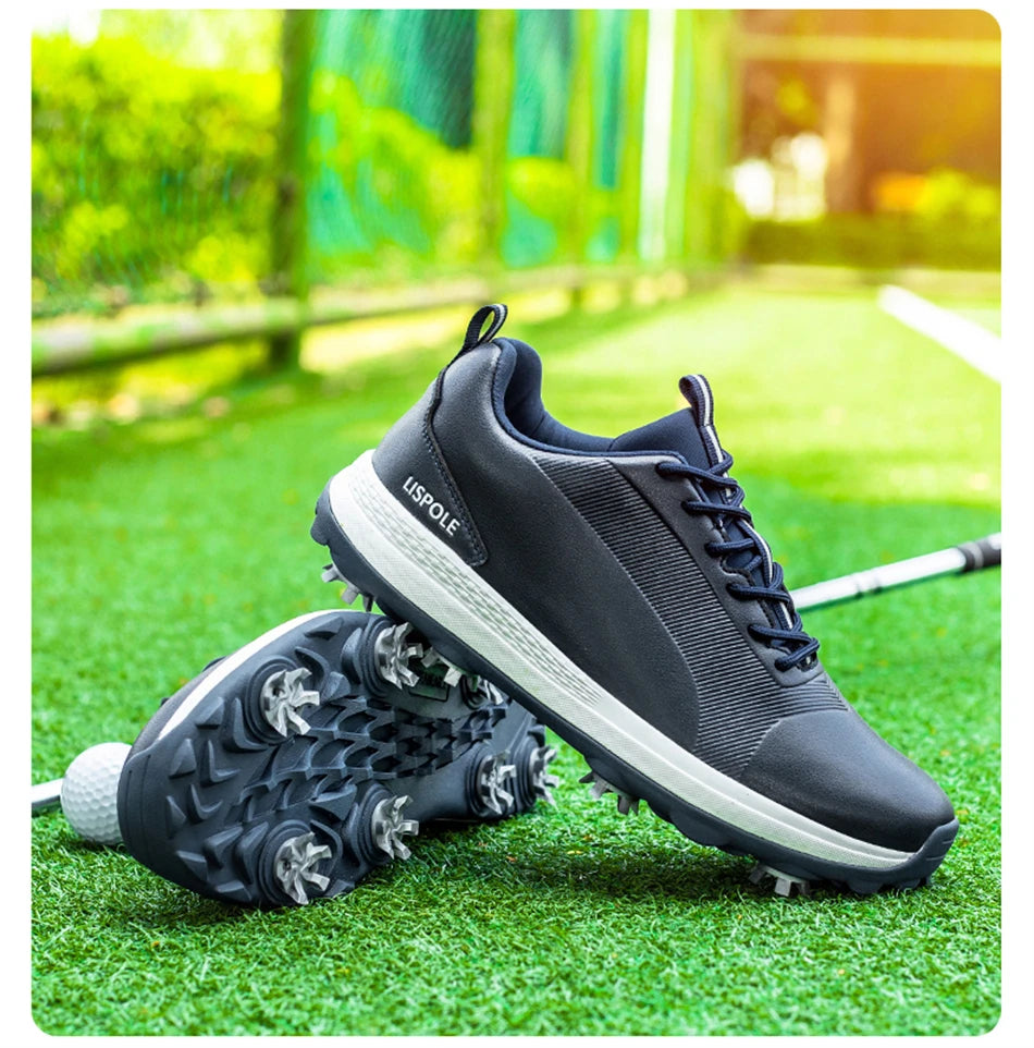 Hot Sale Leisure Golf Shoes Men's Waterproof Golf Spikes Sneakers Professional Non-Slip Golf Trainers Luxury Sports Shoes