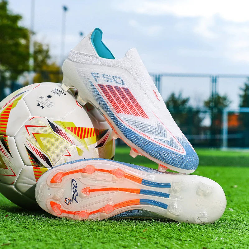 Men's Football Boots Futsal Ultralight Soccer Shoes Training TF Match Long Spikes Breathable Indoor Sneakers Cleats Drop Shipping
